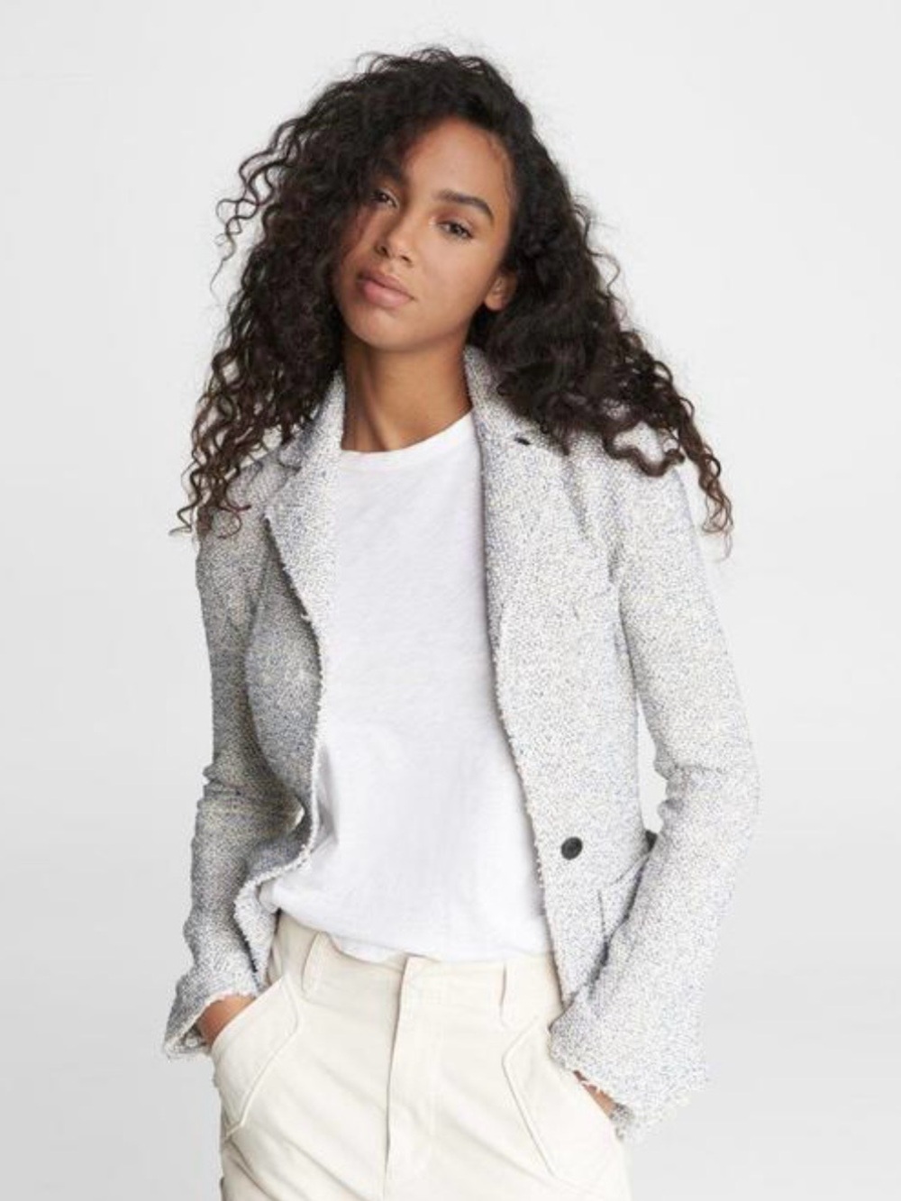 NWOT - rag & bone - Erin Textured Tweed Jacket - Creams and Blue - Size 12